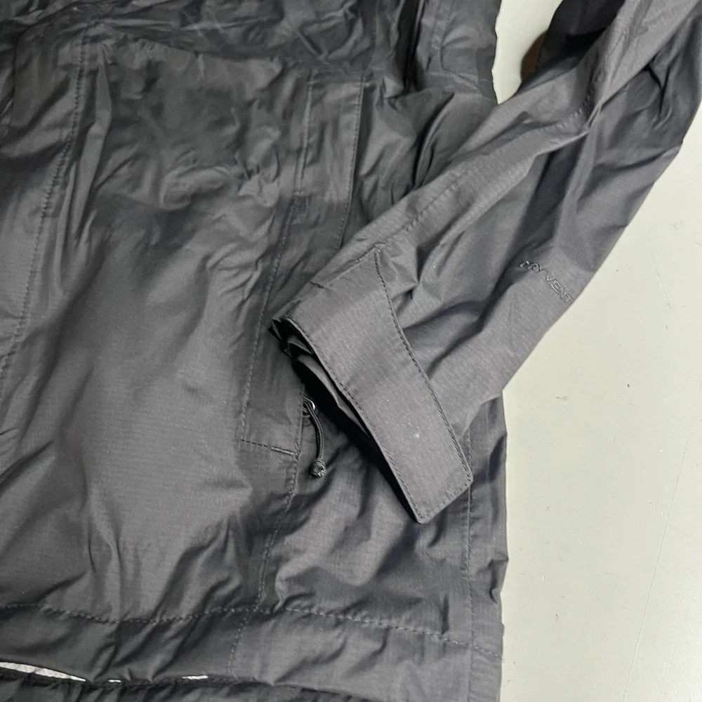 The North Face Mens DryVent Rain Jacket Black Hooded Windbreaker MIBIN Small